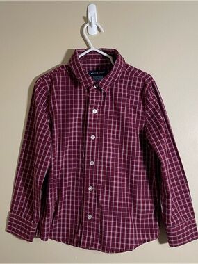 Andy & Evan Boys' Burgundy Plaid Button-Down Shirt
